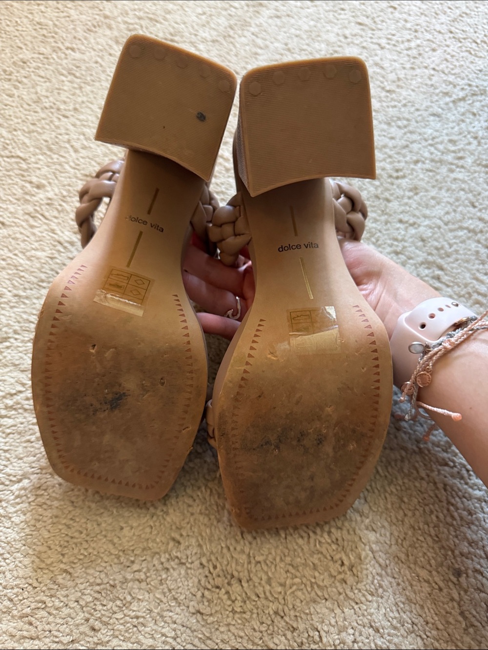 Dolce Vita Braided Strap High Block Heel Sandals - Picture 5 of 7
